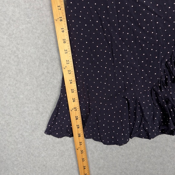Express Dress Womens XXS Navy Blue‎ Wrap Polka Dot Short Sleeve Ruffle - Picture 2 of 11